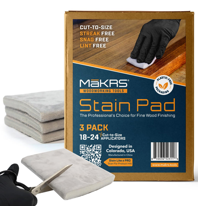 MāKRS Stain Pad Original, Wood Finish Applicators, 3-Pack 3 Pads
