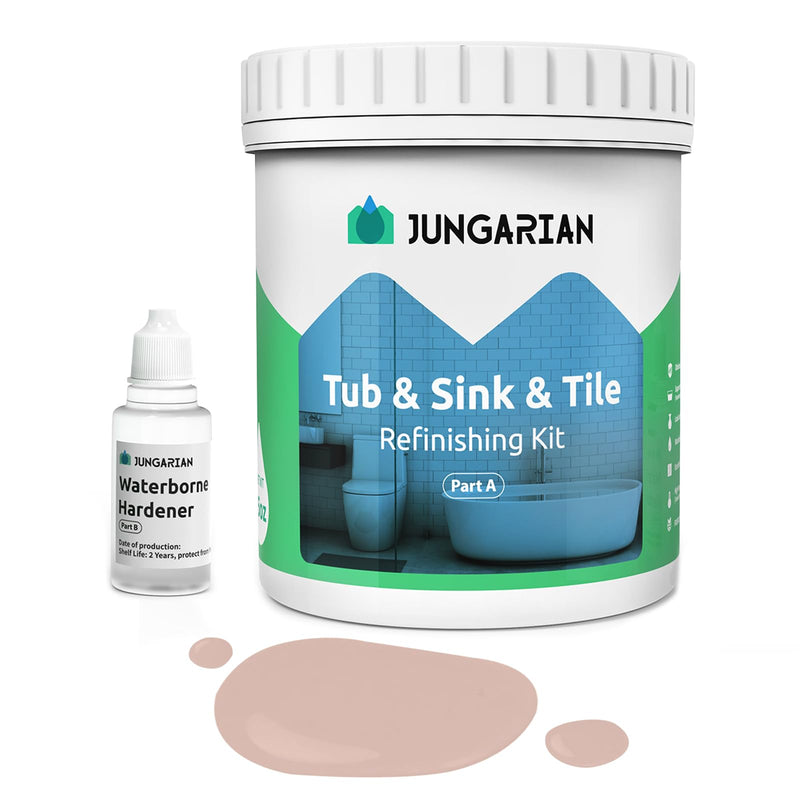 Tub and Tile Refinishing Kit 17.5oz, Low Odor Countertop Paint, Shower Sink Paint for Bathroom Kitchen, 50-55sq.ft Semi-Gloss Bella Pink 17.5oz, Without Tools