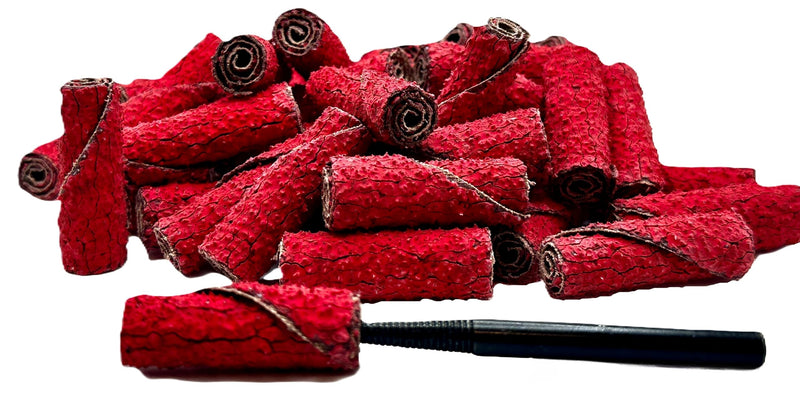 50 Pack 1/2” Diameter x 1-1/2” Length x 1/8” Pilot Hole 40 Grit Ceramic Grain Straight/Untapered Cartridge Roll, Pack of 50, Includes 1x CR-9 Mandrel 1/2" x 1-1/2" x 1/8" 40 Grit Straight