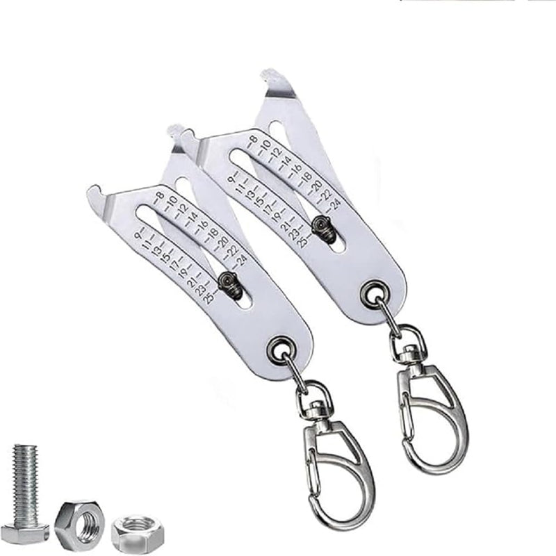 2PCS Portable Precision Thread Size Checker Keychain,Mini Bol Thead Size Finder Tool, Nut and Bolt identifier Thread Gauge Keychain for Automotive, Mechanical & DIY Use | Fast Accurate Measurement