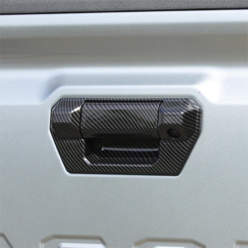 TOYCIDFG Car Tailgate Pull Handle Cover Trim Compatible with Toyota Tacoma 2024 2025, Car Exterior Decoration Accessories (Not Compatible with SR Ver) (Carbon Fiber Pattern) Carbon Fiber Pattern