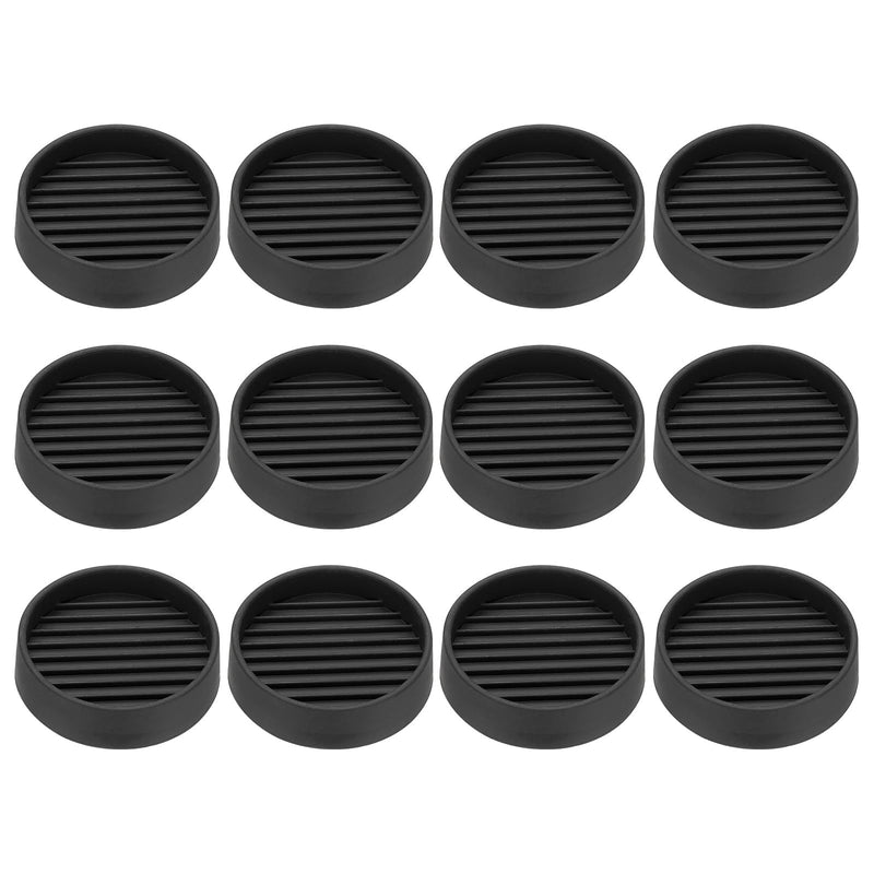 uxcell 12pcs Non Slip Furniture Pads,2" Round Furniture Coasters Caster Cups Furniture Feet Floor Protectors Bed Stopper for Hardwood Floors Sofa, Black 2" 12