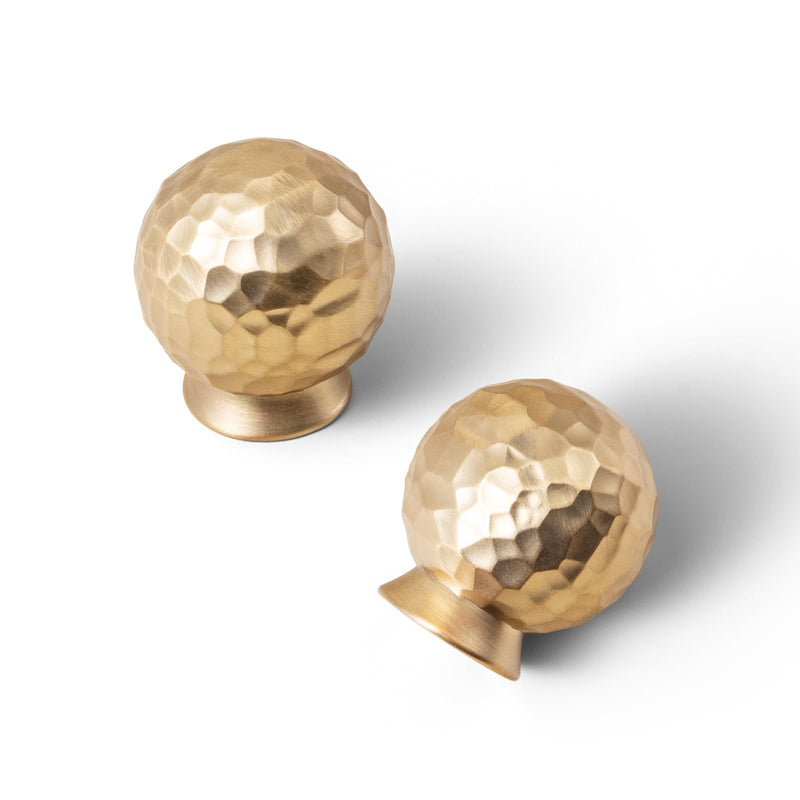6 Pack Champagne Bronze Cabinet Knobs, Modern Hammered Ball Drawer Pulls, Solid Zinc Alloy Round Textured Hardware for Kitchen Cupboard, Dresser, Bathroom Vanity