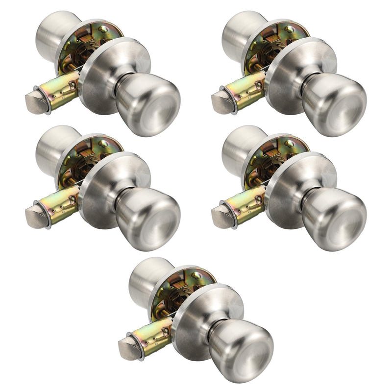 5 Set Mobile Home Door Knob Lock Set Mobile Interior Passage Door Knobs for Hall Closet Bed and Bath Handle Durable Metal Rust-Resistant & Easy to Install