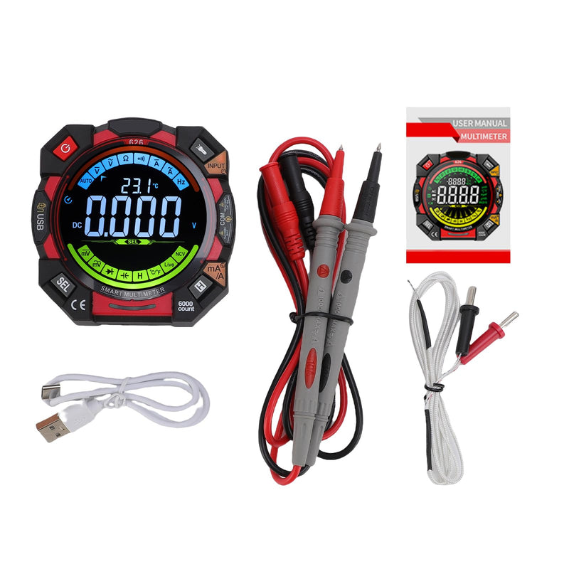 Digital Multimeter, 6000 Counts NCV Voltage Tester with VA Backlit LCD, Data Hold, Flashlight, Live Wire Detection, Capacitance Temperature Frequency Duty Cycle Test