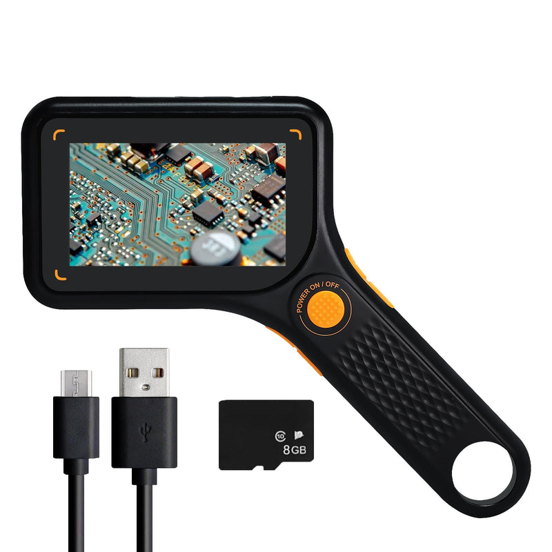 Digital Microscope Handheld 500X with 3.0" IPS Screen, Autofocus, 8GB TF Card, Portable USB Microscope Coin Magnifier with 8 LED Lights for Photo and Video, Windows/MacOS Recording & Transmission