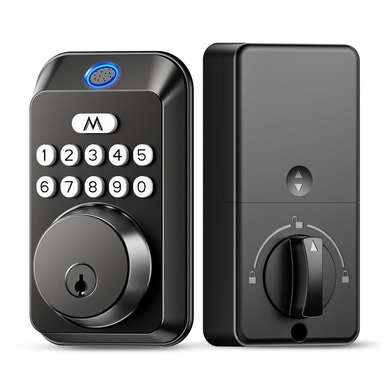 Fingerprint Door Lock - Keyless Entry Door Lock, Electronic Keypad Deadbolt, Smart Locks for Front Door - Auto Locking, Biometric,One-time Codes,Easy to Install (Matte Black) Matte Black