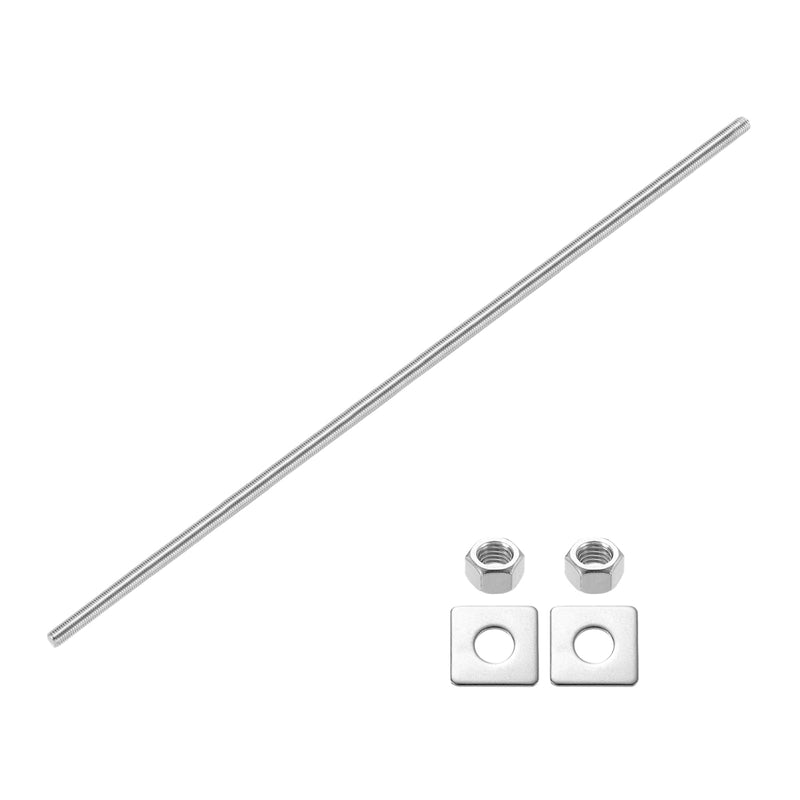 uxcell Fully Threaded Rod, M12 x 500mm 304 Stainless Steel Fully Threaded Studs with Nuts and Washers for Clamps, Hangers and U-Bolts, Silver 1