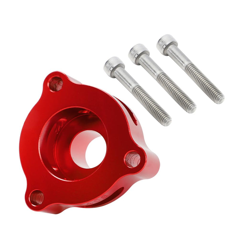 Blow Off Valve Adapter BOV Adapter Compatible with Ford Fiesta/Mustang/Fusion/Edge/Escape/Transit/Bronco 1.5 1.6 2.0 2.3 2.7L More Models, Fit for EcoBoost Turbo - CNC Billet Aluminum Red