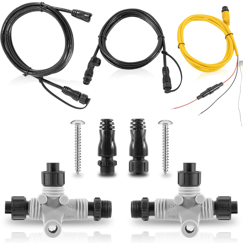 010-11442-00 NMEA 2000 Starter Kit for Garmin ECHOMAP Chirp, ECHOMAP Plus, NMEA 2000 Power Cable, Backbone Cable, Drop Cable with T-Connector and Female Male Terminator
