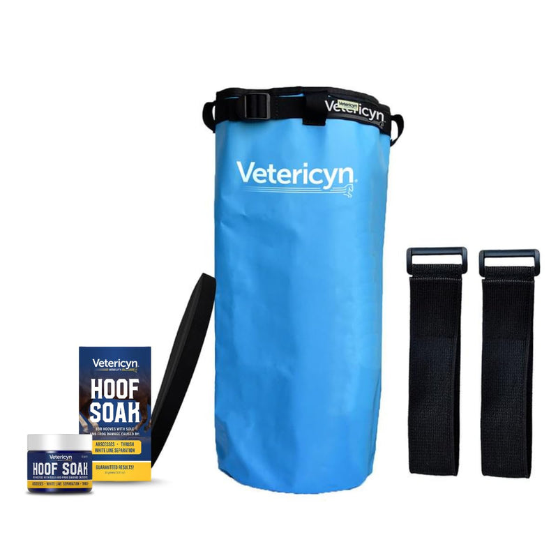 Vetericyn Mobility Hoof Soak and Hoof Boot Bundle | Single Hoof Treatment and Soaking Boot for Hooves with Sole and Frog Damage Caused by Abscesses, White Line Separation, and Thrush. 30 Grams