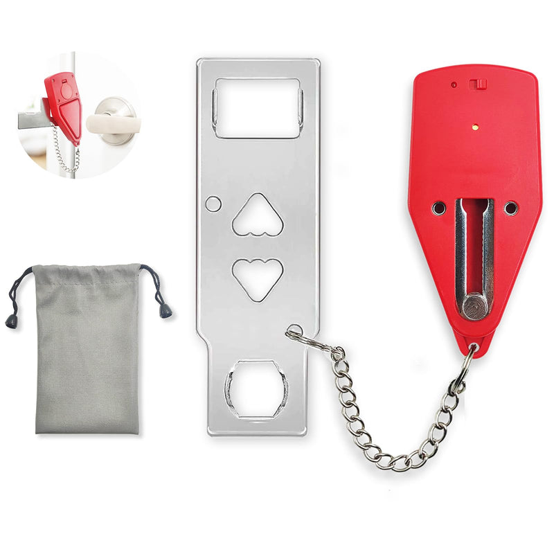 Portable Door Lock for Travel 2-in-1, Hotel Door Locks for Travelers Security, Door Lock Self-Defense Security Device for Home, Apartment, Hotel, Living Motel, School Dorm, House