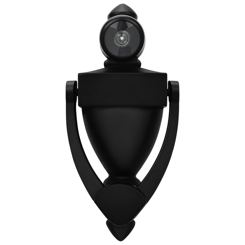 BOSREROY Black Door Knocker with Peephole Zinc Alloy Door Knockers 180 Degree for Front Door Security