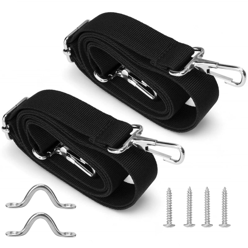 Adjustable Bimini Boat Top Straps 31–57 Inches with Snap Hooks 2PCS – Boat Tie Down Canopy Fit for Pontoon Sun Tracker Kayak Accessories – Marine Hardware Nylon Webbing, Pad Eye Awning Adjustment