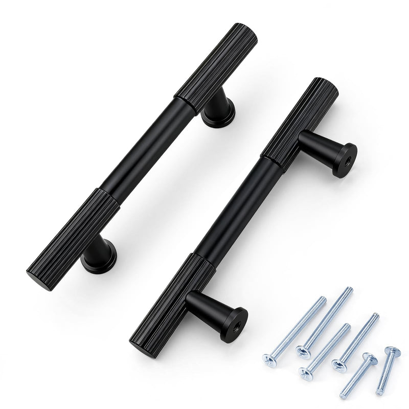 KNOBWELL 20 Pack 3 inch Black Cabinet Pulls - Solid Black Cabinet Handles, Fade-Resistant Surface - Drawer Pulls Kitchen Hardware for Modern Dresser Cupboard Furniture 3inch(76mm)
