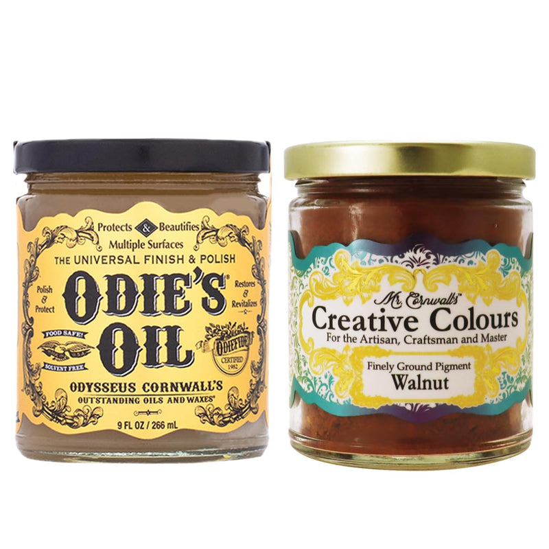 Odie's Oil & Walnut Wood Stain Pigment Kit - Non-Toxic, (2) 9 oz (2 in 1)