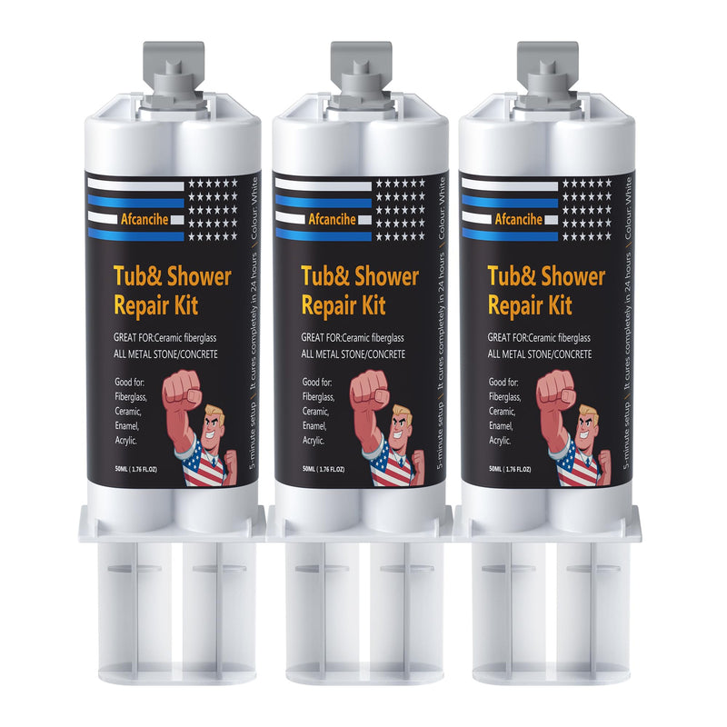 Tub Repair kit White，Great for Porcelain Sink,Ceramic,Marine Fiberglass Shower,Acrylic Bathtub Patch chip,Erase a Hole,Toilet refinishing,high Strength Small Hole Grout Chip Repair Caulk,5.28oz (3) 3