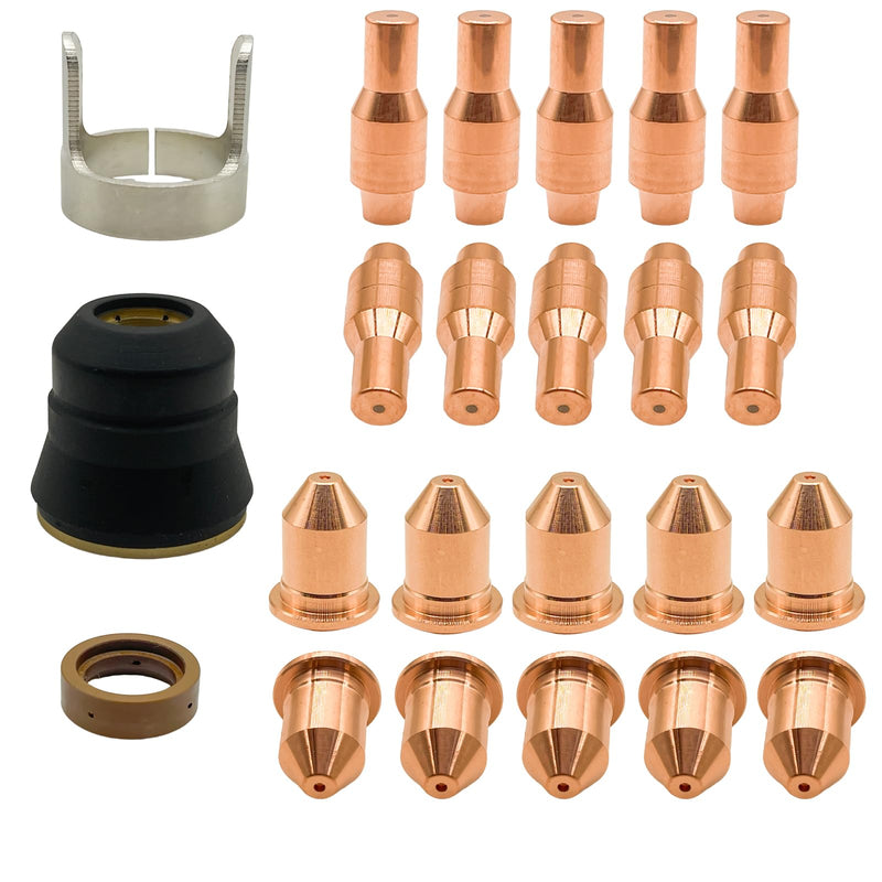 23Pcs IPT45 Consumables 56576 Electrode 56811 Nozzle Shield Spacer Swirl Ring Kit 45A Fit Harbor Freight Titanium 45A IPT45 TI-PC45 Torch PT45