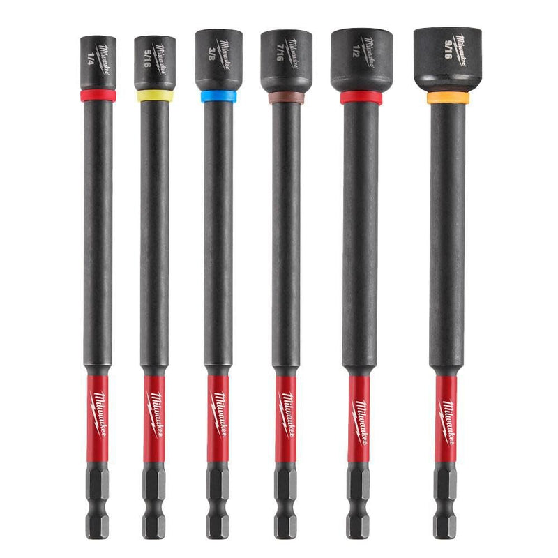 Milwaukee Electric - 6 PIECE Shockwave Impact Duty 6 INCH Magnetic NUT