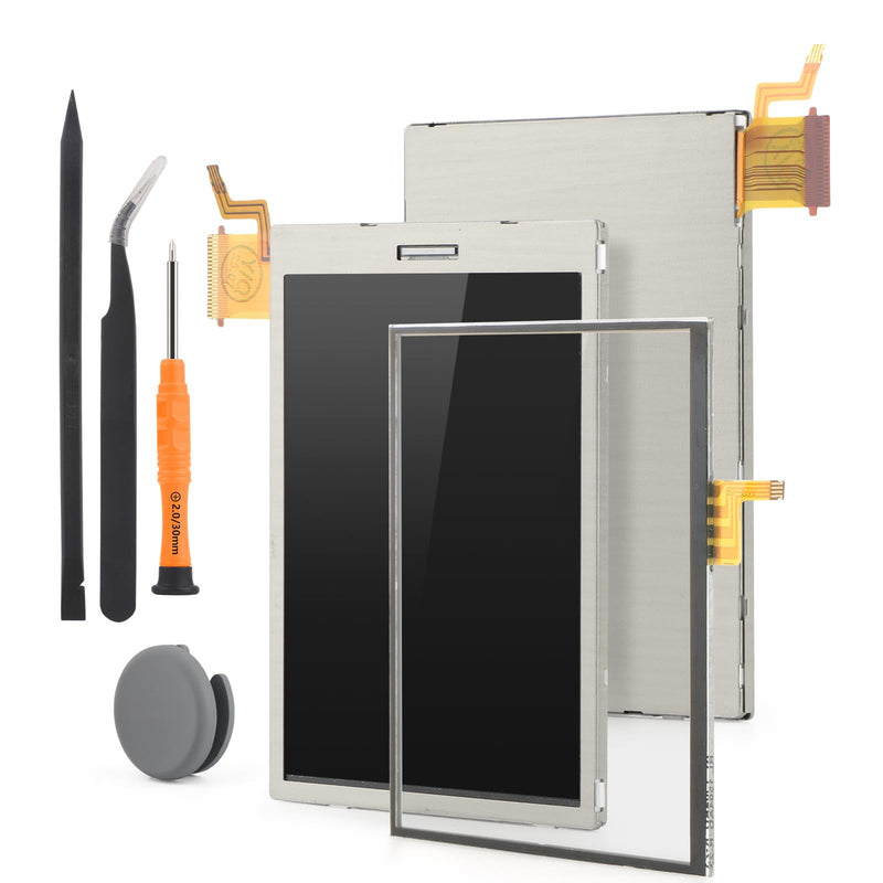 for Nintendo 3DS Bottom LCD Display and Touch Screen Replacement for Nintendo 3DS Screen Digitizer Glass Repair Assembly Accessories Part with Repair Tools