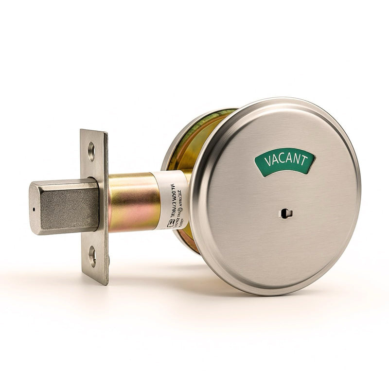 in-Use Vacant Commercial Bathroom Door Lock with Occupied Vacant Door Sign. Privacy Deadbolt with Occupancy Indicator. Privacy Indicator Bolt for Restroom, Meeting Room, Fitting Room- 1pc.