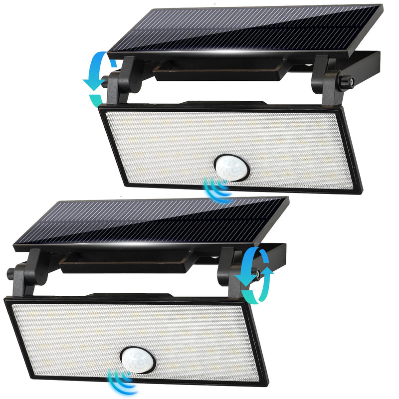 Solar Motion Lights Outdoor 2 Pack, Exterior Motion Light 3 Lighting Modes Motion Sensor Wall Light Solar Powered, Motion Lights For Outside Deck Steps Fence Patio Front Door Pathway Garage