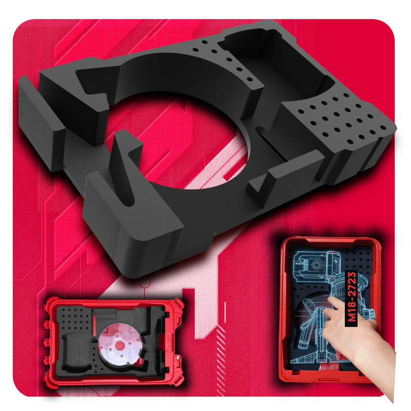 Precision-Cut EVA Foam Insert for Router Storage | Fits Packout Organizer for 48-22-8435 Packout Tool Box | EVA Foam Insert with Accessory Slots | (Tool/Tool Box Not Included) 2723-20