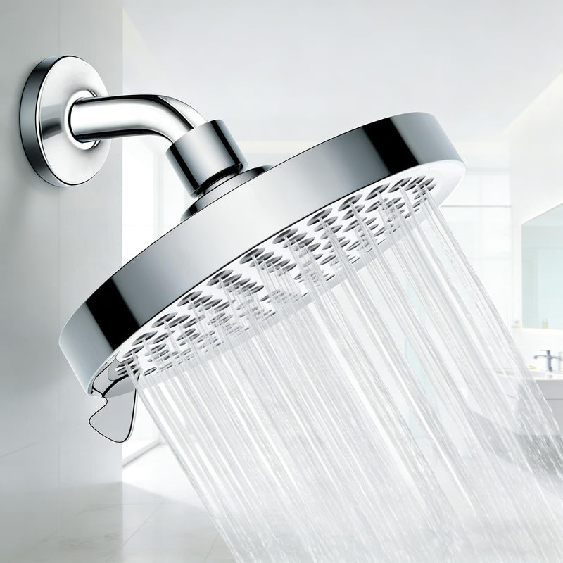 Shower Head High Pressure: 6" Rain Shower Head for Bathroom Upgrade with 7 Modes & Easy Clean Nozzles - 360° Adjustable Family Spa Showerhead for Men Women (Chrome)