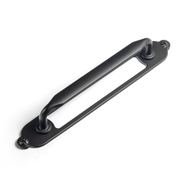 Black Zinc Alloy Cabinet Handle with Backplate - 5''(128mm) Hole Center Cabinet Pull Hardware for Bedroom, Kitchen, 2 Pack（G025） 5 '' Hole Centers Backplate G025 Black