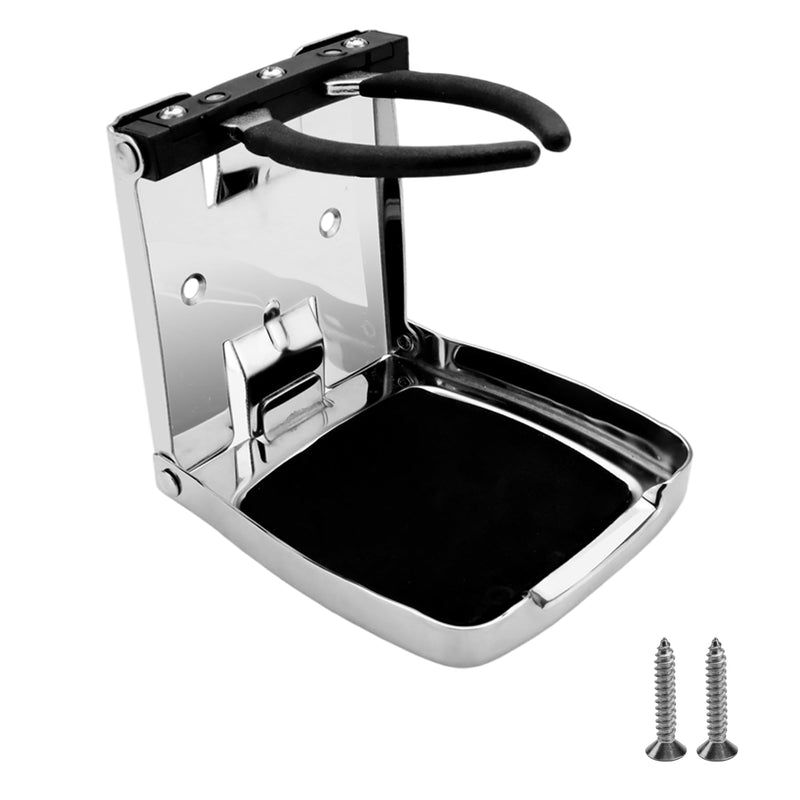 SHENGHUISS Folding Boat Cup Holder,304 Stainless Steel Cup Holder Adjustable with Shockproof & Silent Design,Universal for Car/Boat/RV/Yacht/Truck 1 Pack