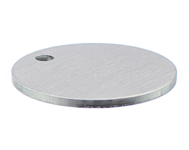 CleverDelights 1 Inch Round Stamping Blanks - 100 Pack - 14GA (.064") Aluminum Discs - 3mm Hole - 1" Circle Disc Valve Tags Crafts Etching 1.0 Inch - 3mm Hole - 0.064" Thick