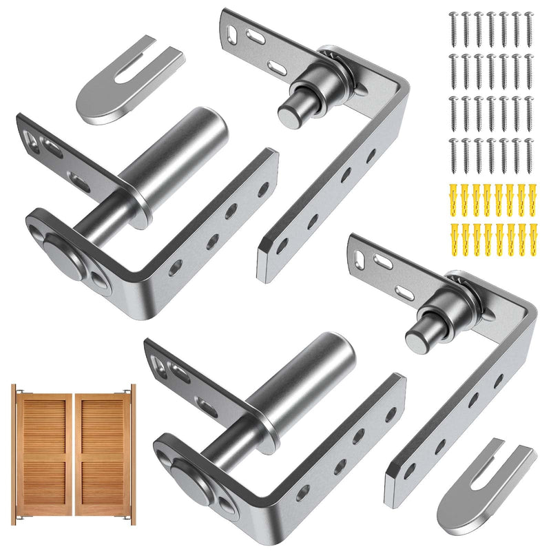 Cafe Door Hinges,Saloon Door Hinge,Swinging Door Hinges,Self Closing,304 Stainless Steel,for Saloon Doors、Cafe Doors、Swinging Doors、Courtyard Door (Silver-2PCS, Big) Silver-2PCS