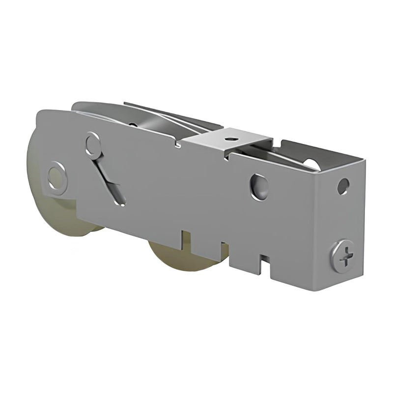 Brixwell Patio Door Roller Tandem with 1-1/4" Nylon Wheels, Gray Finish, 3-1/8" Length, 3/4" Width, 1-3/32" Height, Sliding Door Roller Assembly, Track System, and Handle Replacement