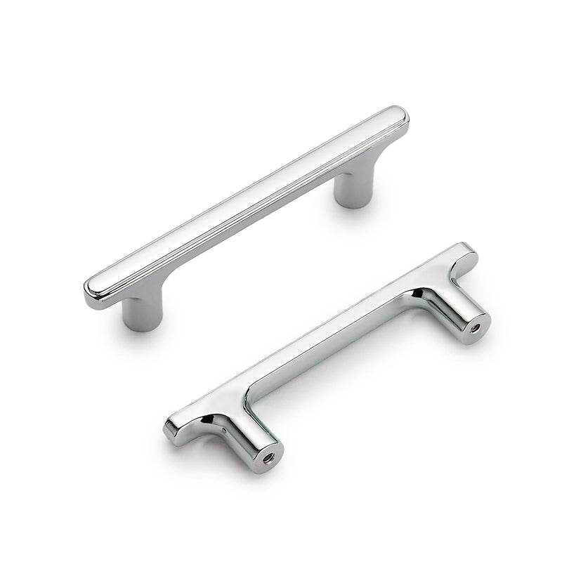10 Pack 3 Inch(76mm) Polished Chrome Modern Cabinet Pulls Kitchen Cabinet Handles Kitchen Cabinet Hardware Timeless Drawer Pulls for Dresser Cupboard Wardrobe, Chrome(3x10) 3 Inch Hole Center 10