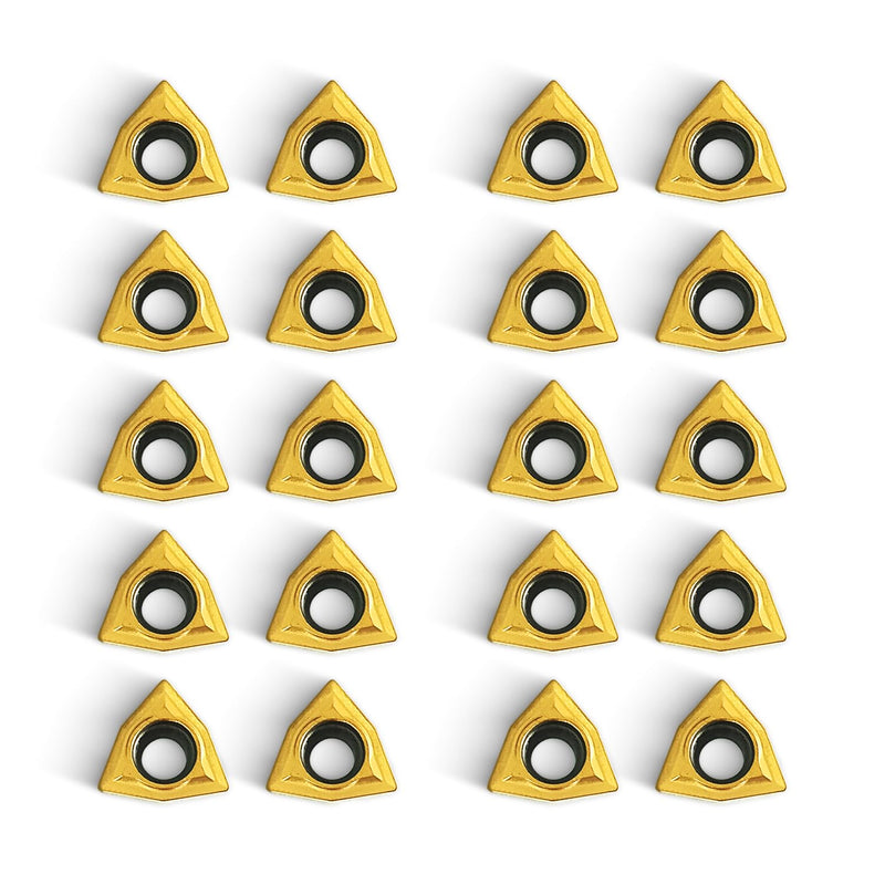 20 PCS Carbide Turning Inserts, WCMT06T304 (WCMT32.51) CNC Lathe Replacement Carbide Inserts for Indexable Lathe Turning Tool Holder