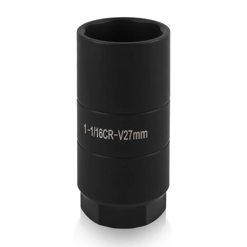 Car Oil Pressure Sensor Socket with 3/8'' Drive,Anti-Rust 1 1/16 Socket for Dismantling Oil Sending Units,Professional 27mm Sockets for Use with 3/8'' Drive or 1 1/8'' Hex Wrench