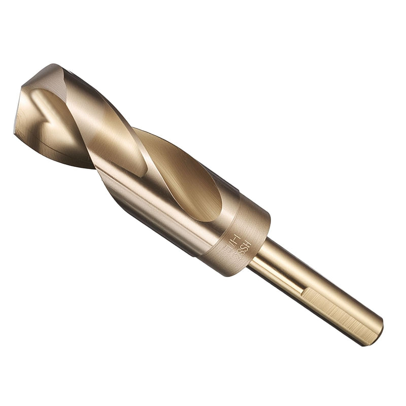 METALLIXITY Drill Bit (1-1/16"), 1/2" Reduced Shank 3-Flat M35 5% Cobalt HSS 135° for Stainless Steel DIY Projects Tool Gold 1-1/16" (26.988mm) 1/2"