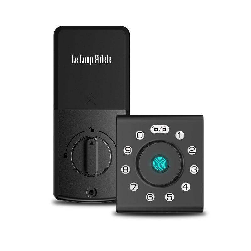 LELOUPFIDELE Smart Lock – Keyless Entry Door Lock with Keypad Deadbolt, Fingerprint & Anti-Peek Code, Compact Design, Auto-Lock, Easy Install for Home//Office (Matte Black) Matte Black