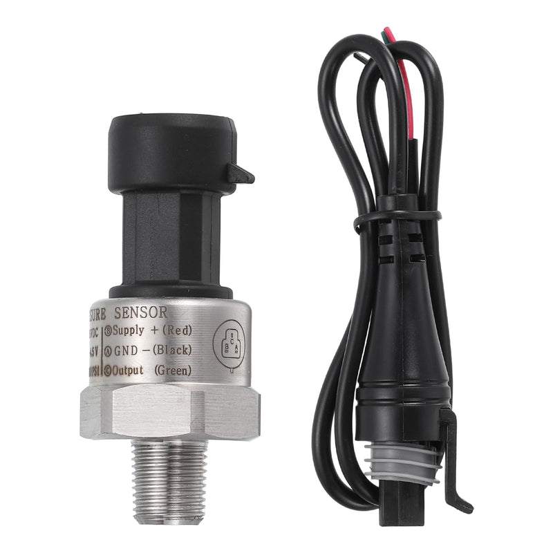 MECCANIXITY Pressure Transducer Sender Sensor with Connector, 1/8" NPT 200 PSI Stainless Steel Pressure Transmitter for Oil Fuel Water Air