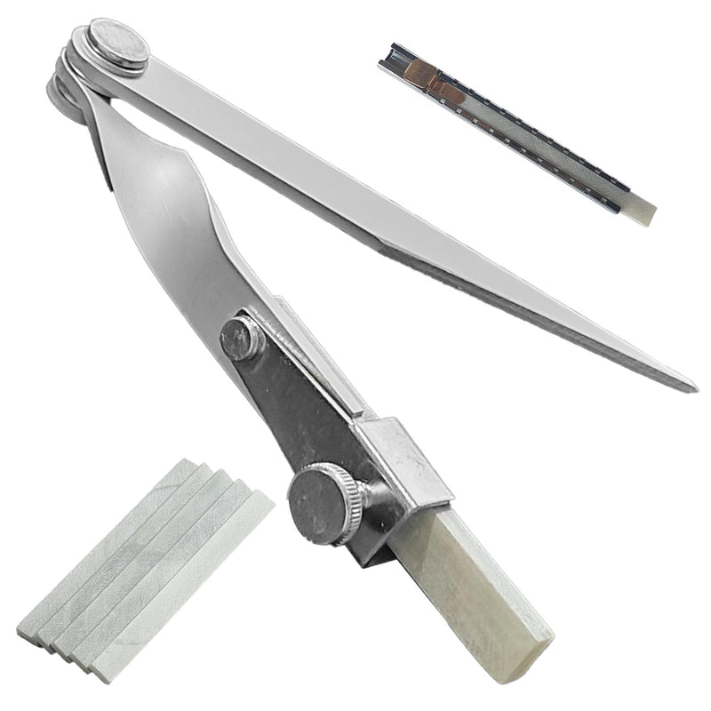 Contour Radius Marker - Up to 8" Radius, Aluminum Radius Marker with 5 Soap Stone & SoapStone Holder, Foldable Pocket-Size Standard Radius Marking Tool