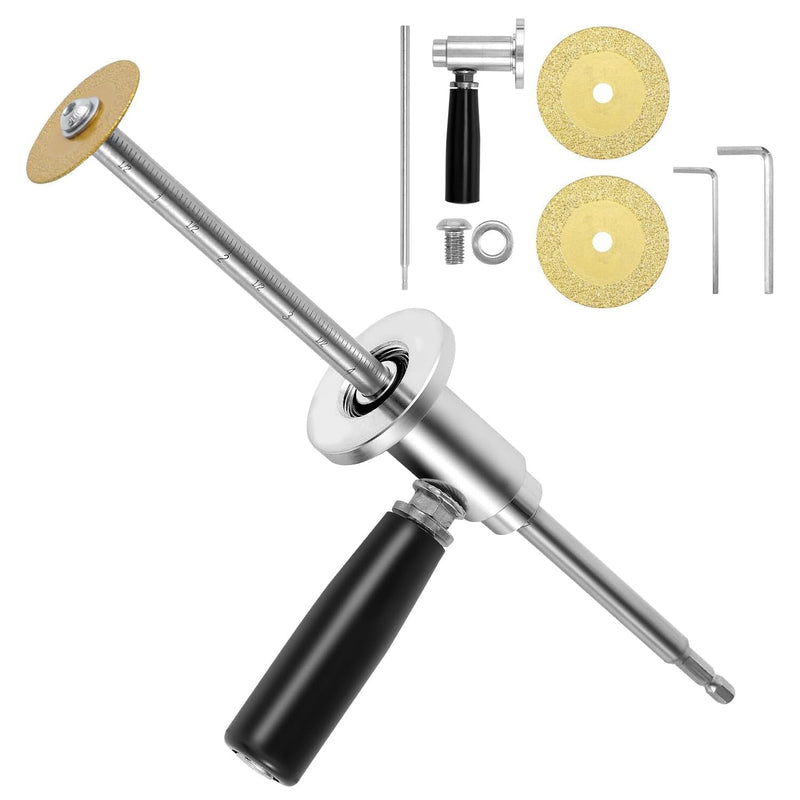 Inside Pipe Cutter for PVC Pipe Tool with Handle, Internal PVC-ABS Pipe Cutter Tool for Drill, Fit for 1-1/2 Inch to 8 Inch, 7 Inch Adjustable Cutting Depth, 1/4in Hex Shank Fit for Impact Drivers