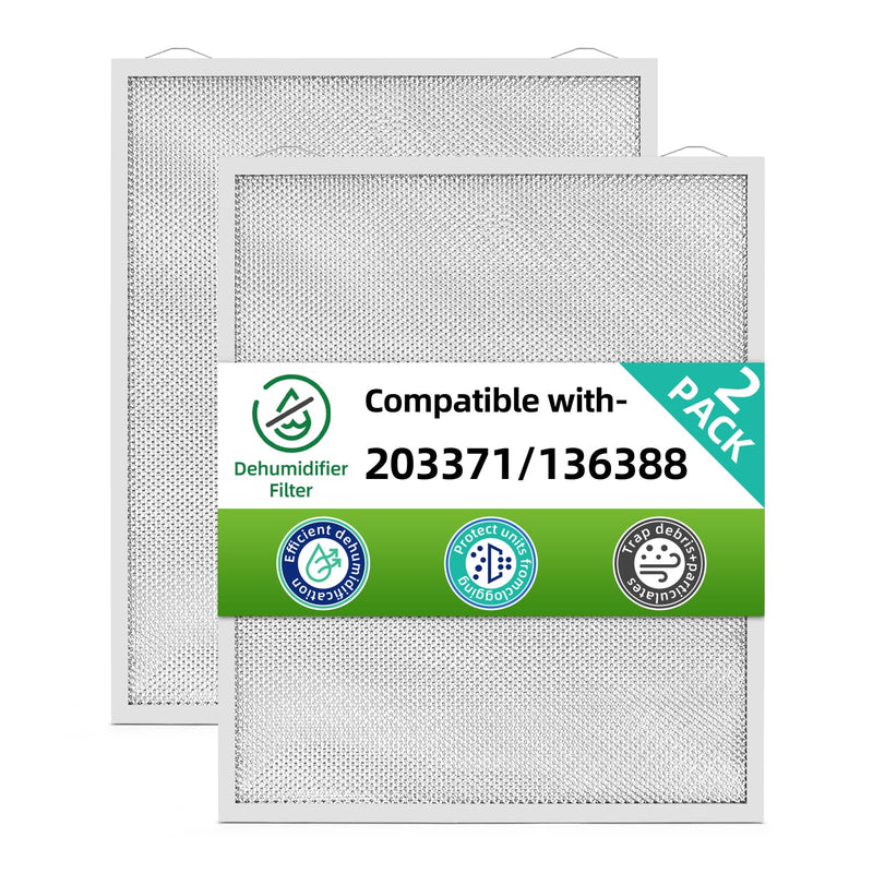 203371 Pre-Filters Compatible with Honeywell 203371 136388,F50A,F50E HVAC Furnace Aluminum 12-3/8" x 15-3/4" x 3/8" 2-Pack