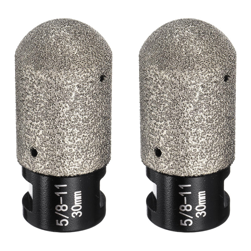 HARFINGTON 2pcs Diamond Finger Bit 30mm Dia Dry Core with 5/8"-11 Thread Diamond Chamfer Bit for Enlarging Shaping Milling Existing Holes on Porcelain Tile Ceramic Marble Countertop Black 2