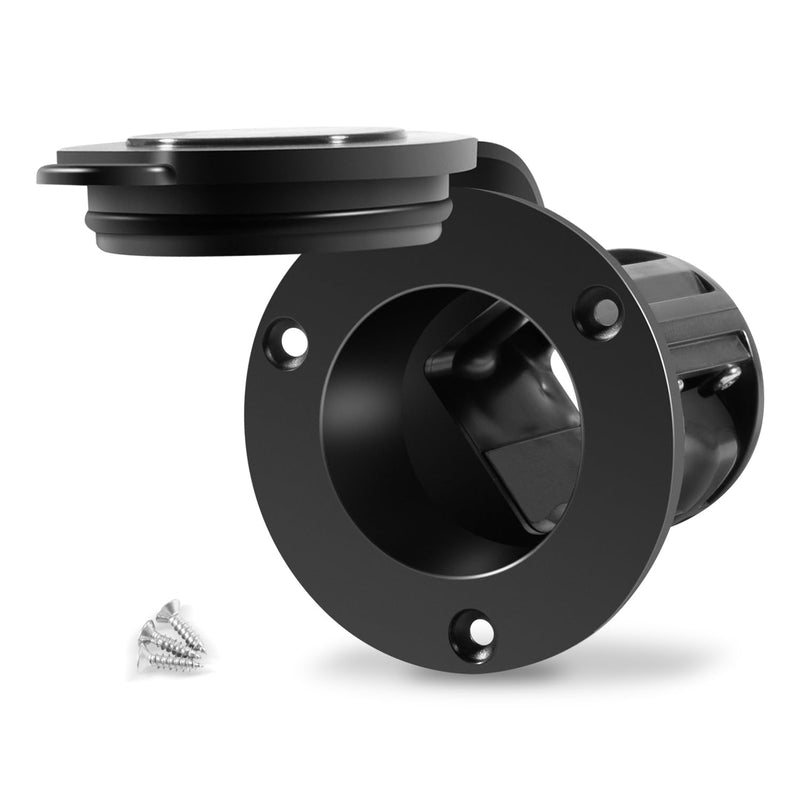 1903012 Flush Mount Power Port Hide Exposed Wires from Boat Deck, Replacement for Cannon Flush Mount Power Port, Black