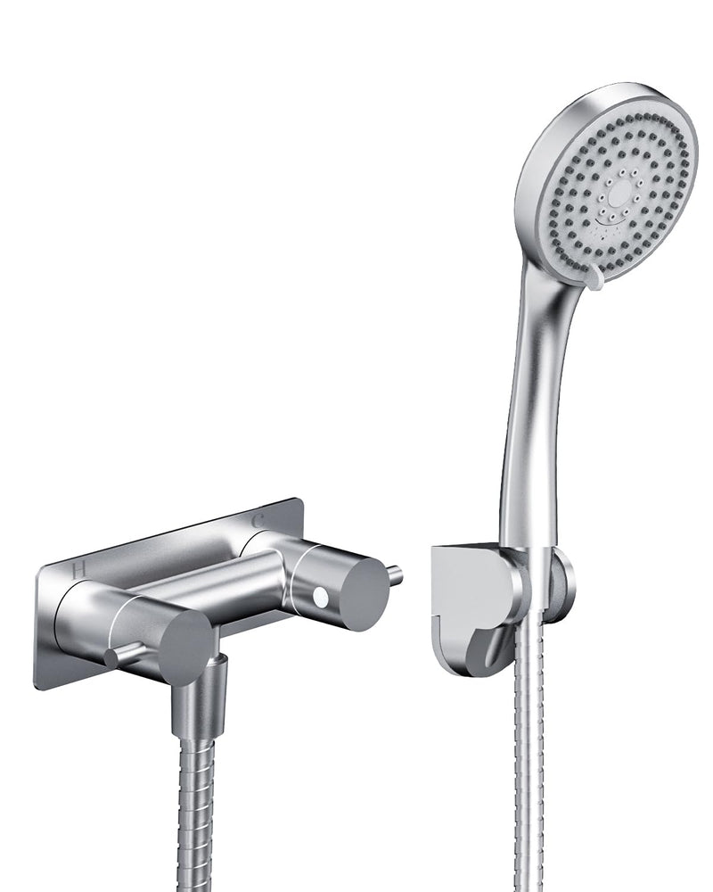RV Shower Faucet with Shower Head and Hose, TONNY Metal Camper Shower Faucet Valve Diverter, 4'' RV Shower Faucets Replacement with Handheld Showerhead for RV Camper Motorhome Trailer, Brushed Nickel