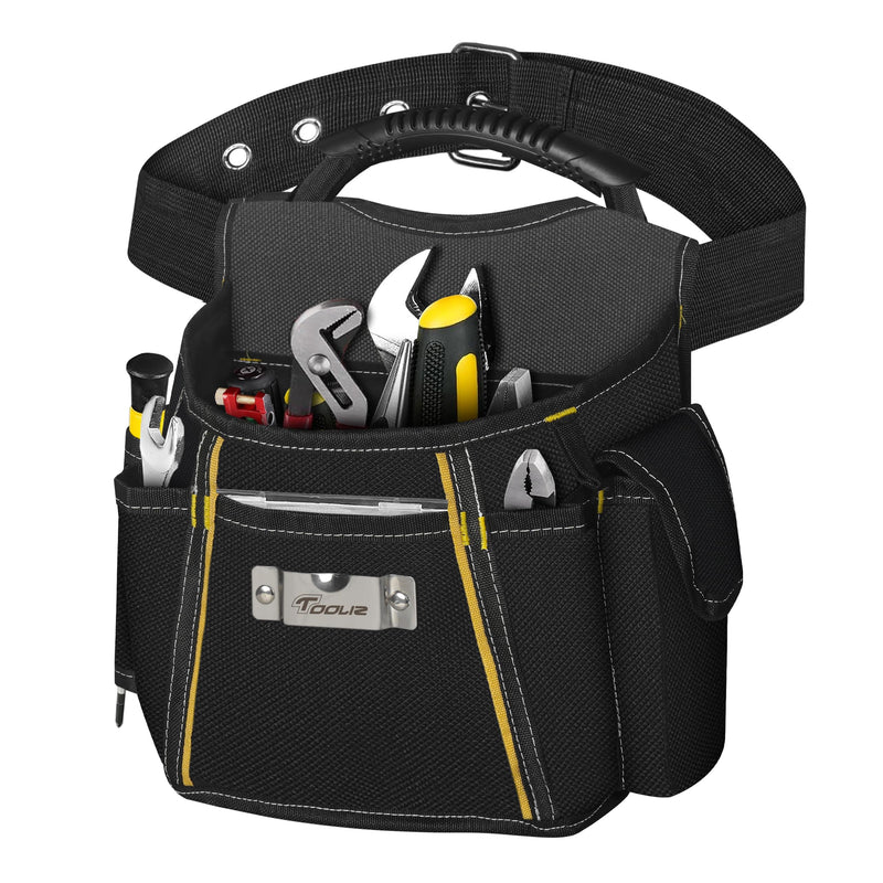 Tool Belt, 10 Pockets All-Tool Utility Belt for Electrician, Carpenter, Contractor, Gardening, Plumber - Small & Lightweight Work Belt for Men Women - Durable Double Stitching Construction