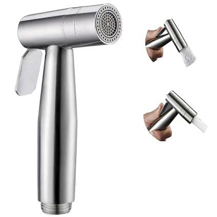 Handheld Bidet Sprayer for Toilet, Dual Mode Spray Head (Jet/Soft) Baby Cloth Diaper Sprayers Bide t for Toilet Stainless Steel Bathroom Hand Held (Bide t Sprayer Head Only)