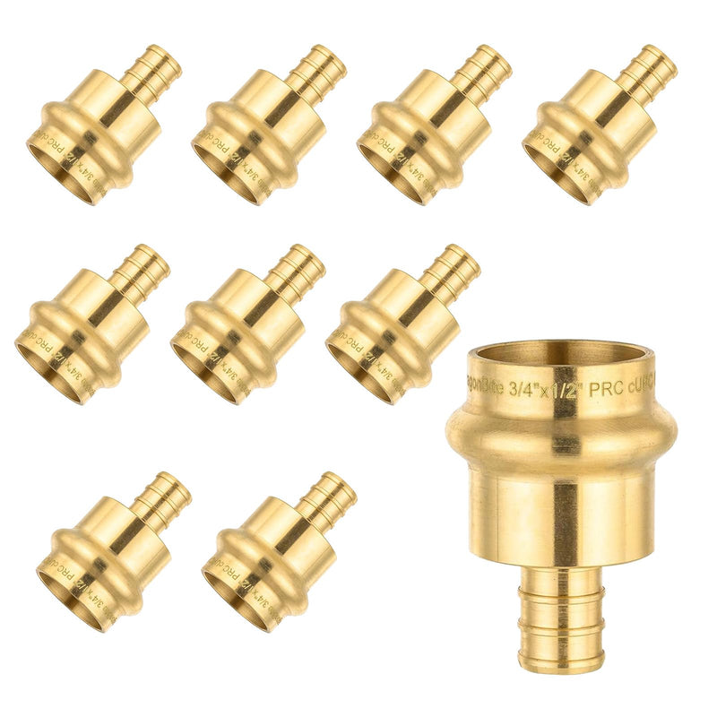 10-Pack Niikappu 1/2" Copper Press x 3/4" Pex Crimp Adapter(PRESS193-10) 10 1/2"press x 3/4"pex