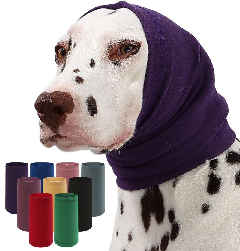 Dog Calming Hoodie Quiet Head Cover Sleeves Anxiety Relief/Noise Protection - Grooming - Thunder - Fireworks M-Head Circle(11.81"~17.32") Purple02