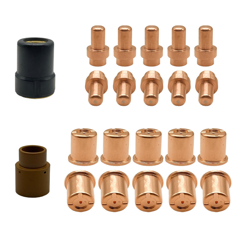 22Pcs CB50 Plasma Consumables Kit for Eastwood Versa-Cut 40 Cutter | Trafimet CB50, 10Pcs PR0016 Electrode, 10Pcs PD0088-12 Flat Nozzle, 1Pc PE0007 Swirl Ring, 1Pc PC0003 Shield Cap